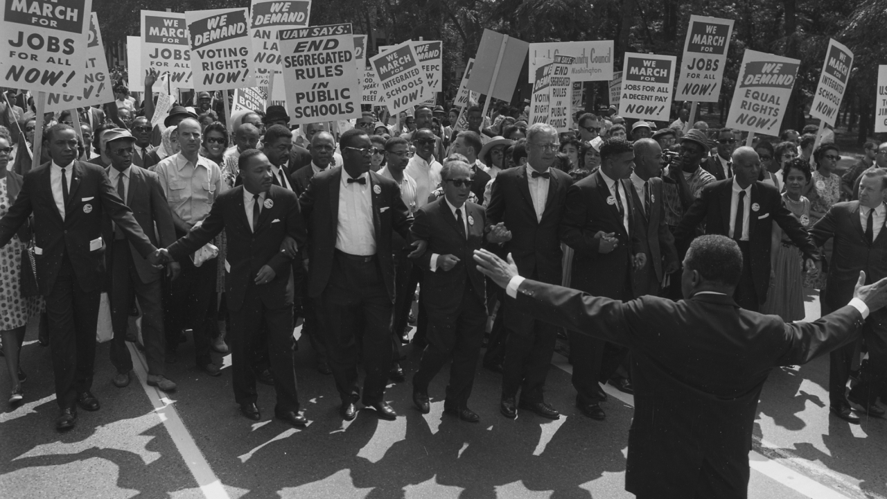 Photograph of Leaders at the Head of the Civil Rights March on Washington, D.C.