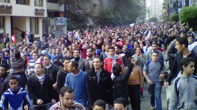 Day of Anger marchers in the street