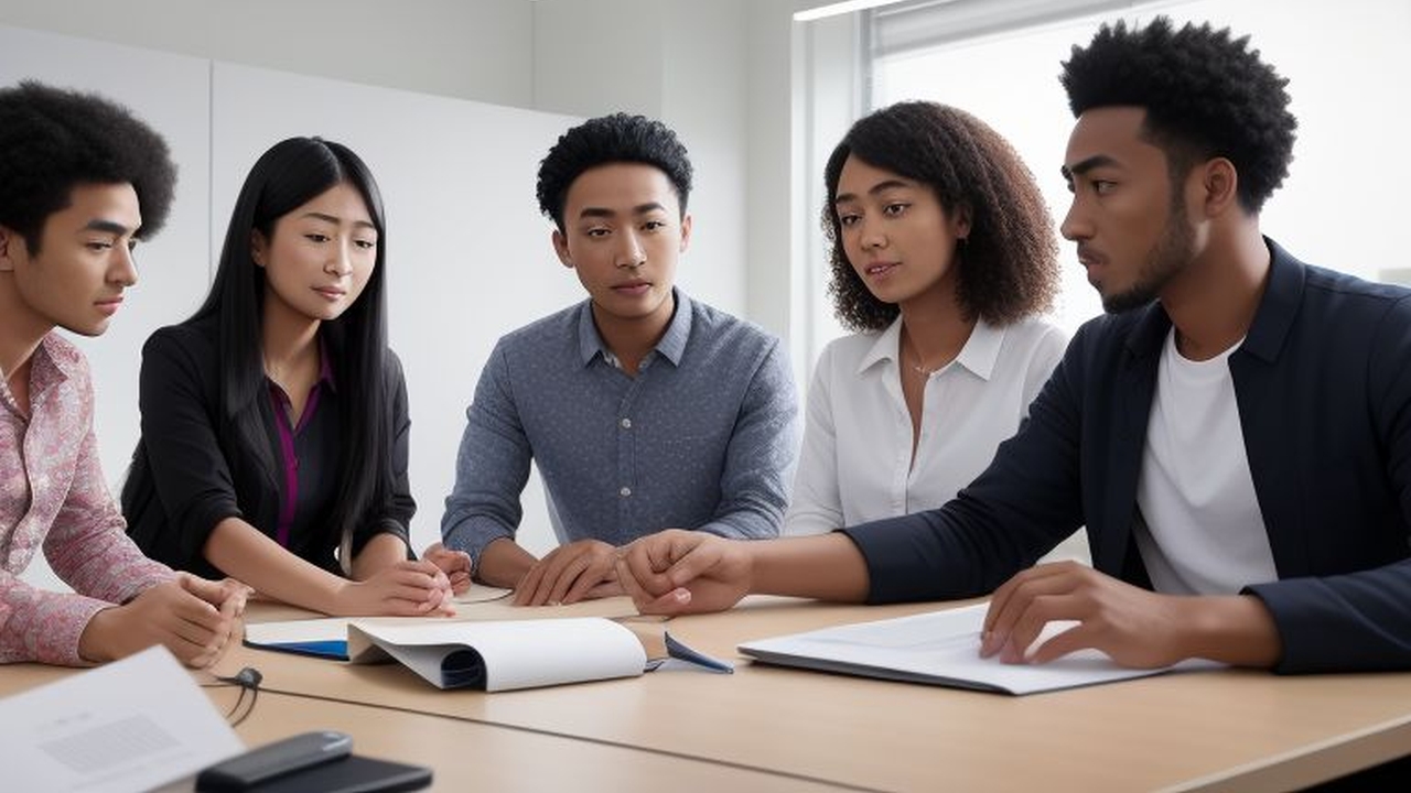 Young people having a discussion