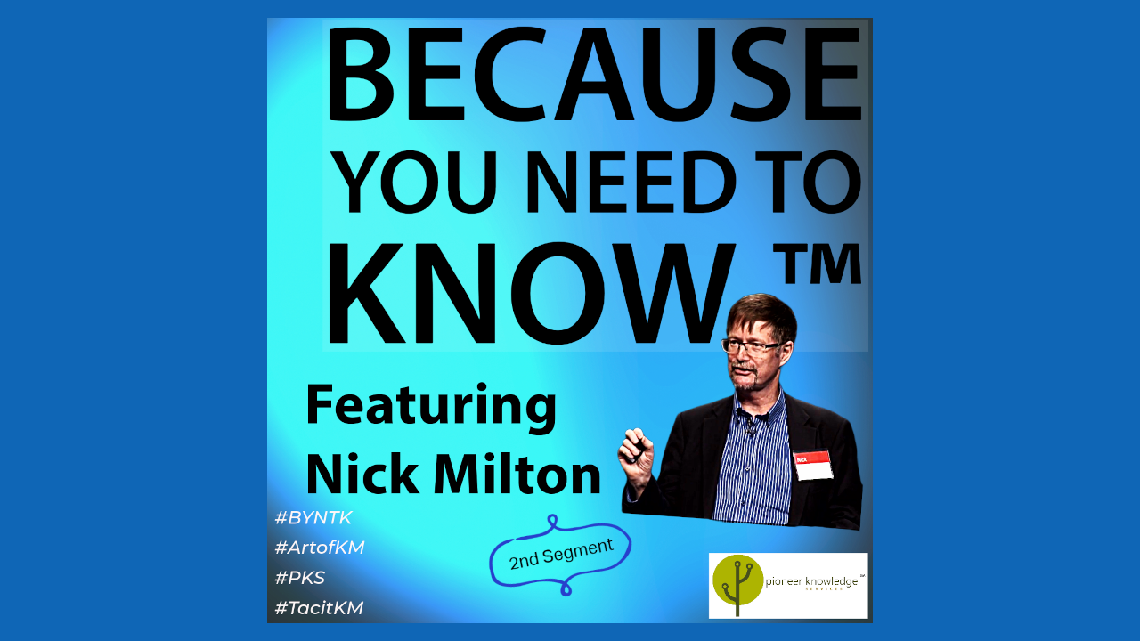 Because You Need to Know – Nick Milton