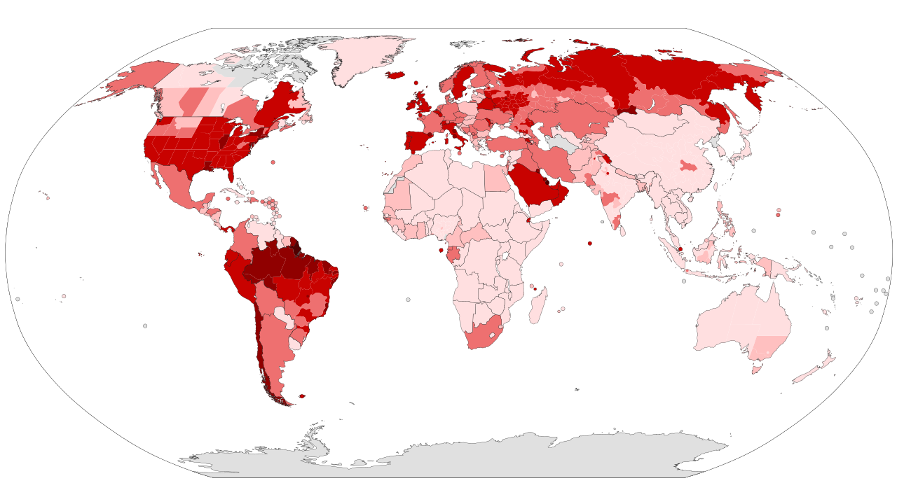 COVID-19 Outbreak World Map per Capita